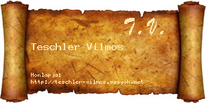 Teschler Vilmos névjegykártya